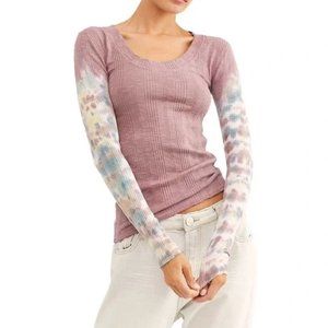 Free People We the Free Big Sur Tie Dye Thermal Shirt
